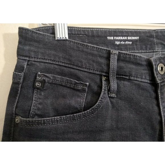 AG Adriano Goldschmied Womens Grey Farrah Dark Wash Skinny High Rise Jeans 29 R - Picture 3 of 12